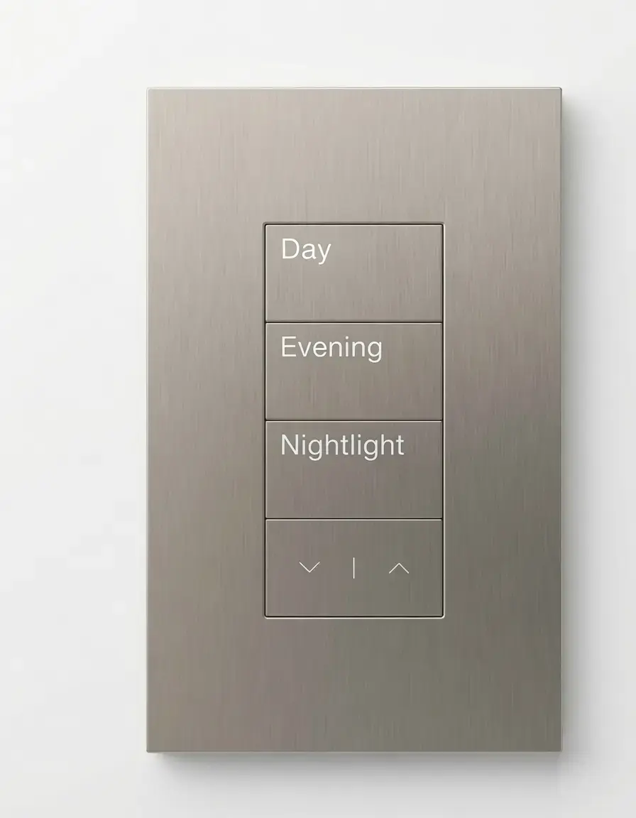 Palladiom architectural keypad in a brushed metal finish