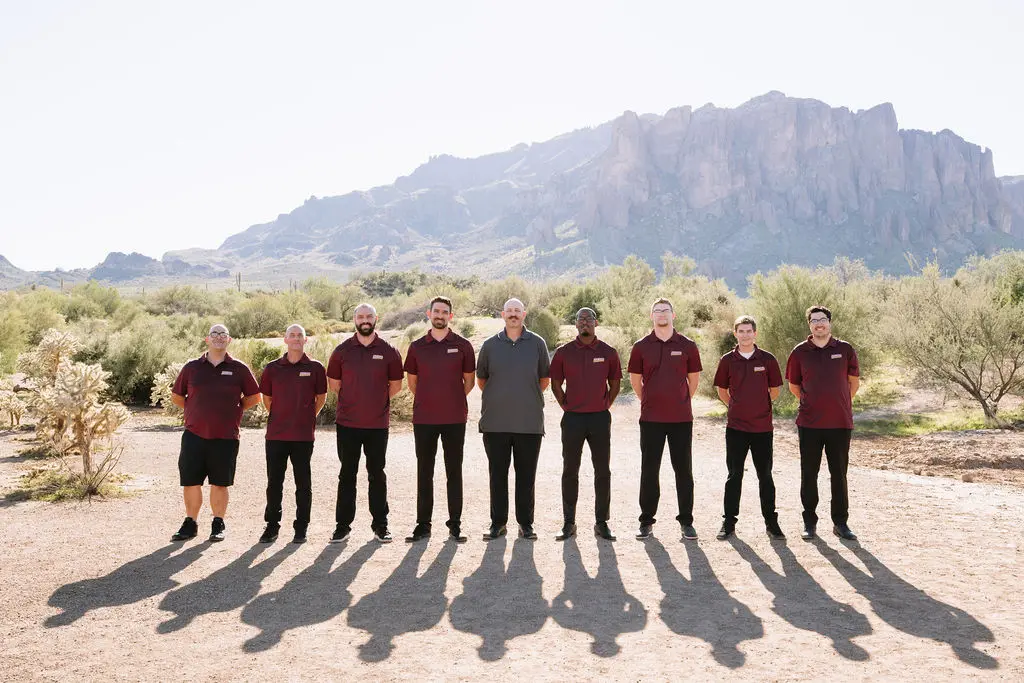 Members of the Southwest Blinds & Shutters installation team